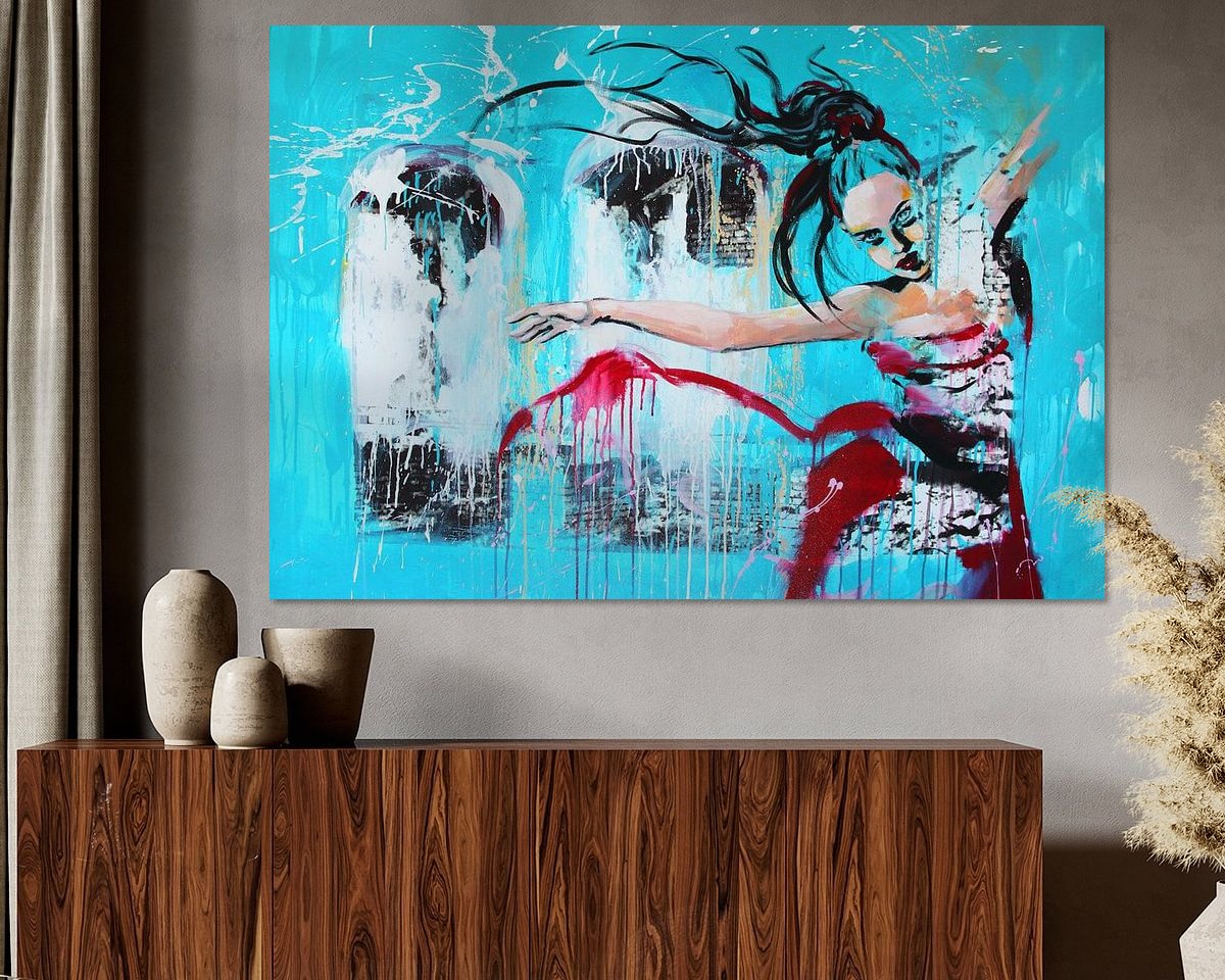 Voorbeeld van het werk in een kamer