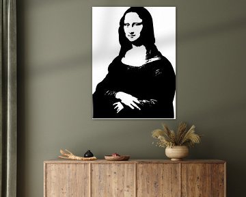 Mona Lisa in schwarz-weiß von Atelier Liesjes