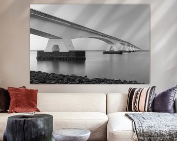 Zeelandbrug zonsondergang Zwart Wit van de Roos Fotografie