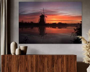 Molens bij zonsopkomst van Andrea Ooms