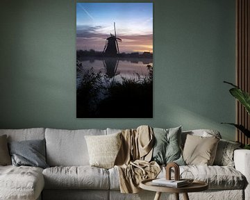 Windmühlen bei Sonnenaufgang von Andrea Ooms