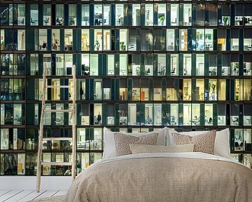 Amsterdam Zuidas office by night by Guido Pijper