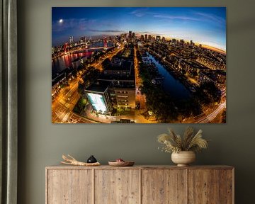 Rotterdam Skyline de nuit sur Guido Pijper