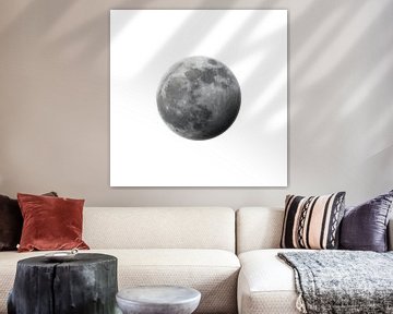 Der Mond - halb verfinstert - weiß von Mario Verkerk