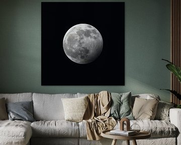 Der Mond - halb verfinstert - schwarz von Mario Verkerk