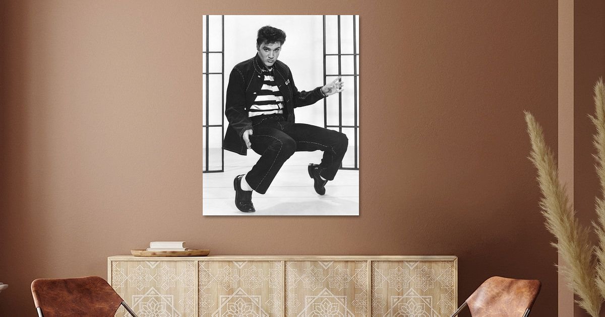 Elvis Presley, Jailhouse Rock, 1957 van Bridgeman Images op canvas, behang  en meer