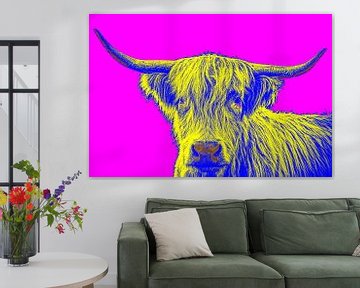 Fröhlich Bild eines schottischen Highlanders im Pop-Art-Stil von Atelier Liesjes