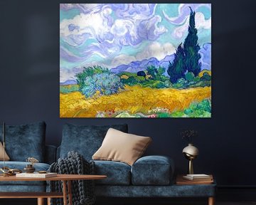 Wheatfield with cypresses - Vincent van Gogh - 1889 by Doesburg Design