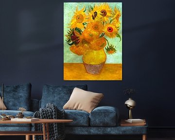 Vaas met 12 zonnebloemen - Vincent van Gogh -1888