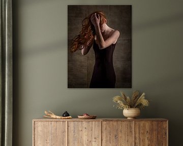 Portrait of red-haired model by Caroline Martinot