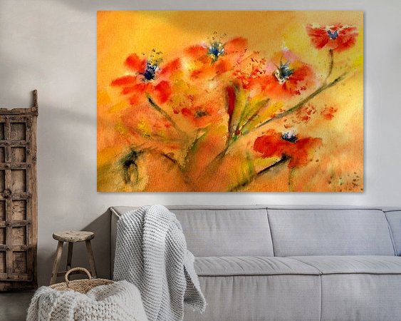 Voorbeeld van het werk in een kamer