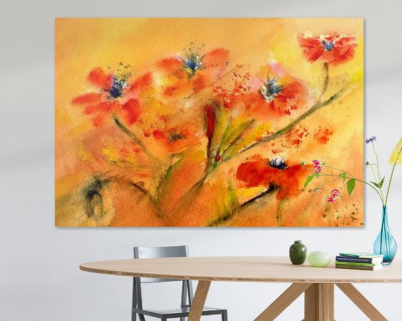 Voorbeeld van het werk in een kamer