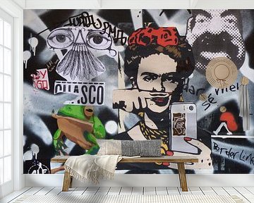 Frida, Moderne zeitgenössische Wandmalerei von Atelier Liesjes