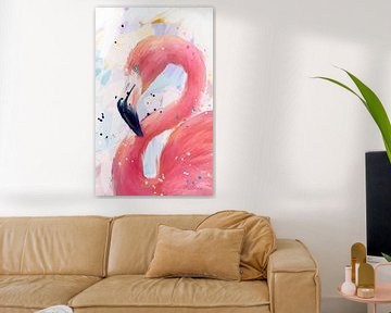 Flamingo schilderij van Nicole Habets