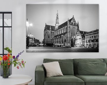 Grote Mark in Haarlem - zwart wit