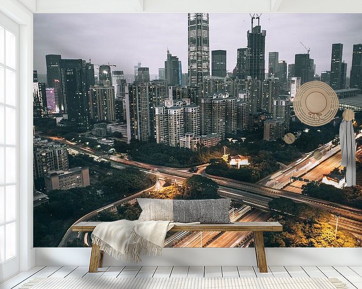 Beispiel fototapete: Shenzhen Skyline von Flave_de