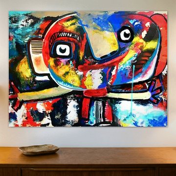 Cheerful Cobra style work of a male