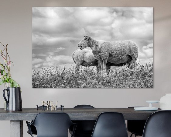 Voorbeeld van het werk in een kamer