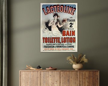 Topless Zeemeermin in badzout reclame 1884 van Atelier Liesjes