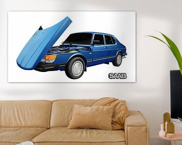 Saab 900 Sedan in blue by aRi F. Huber