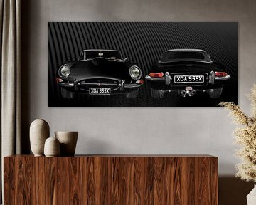 Jaguar E-Type Series 1 in zwart dubbelaanzicht van aRi F. Huber