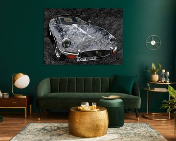 Jaguar E-Type Serie 3 Roadster Art Car in black & grey stone