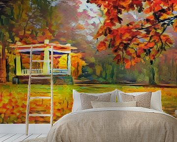 Kunstwerk Groningen: Najaar in Noorderplantsoen Groningen van Slimme Kunst.nl