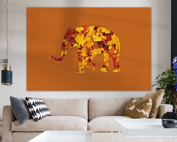 Leaf elephant by Catherine Fortin