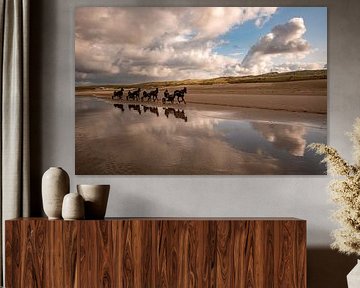 Running Horses, beach District by the sea by Aldo Sanso