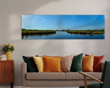 Breed panorama op het landschap in de Eilandspolder, Noord Holland