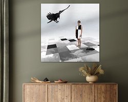 Voorbeeld van het werk in een kamer