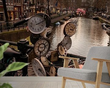 tijd machine fiets, Amsterdam van Aldo Sanso