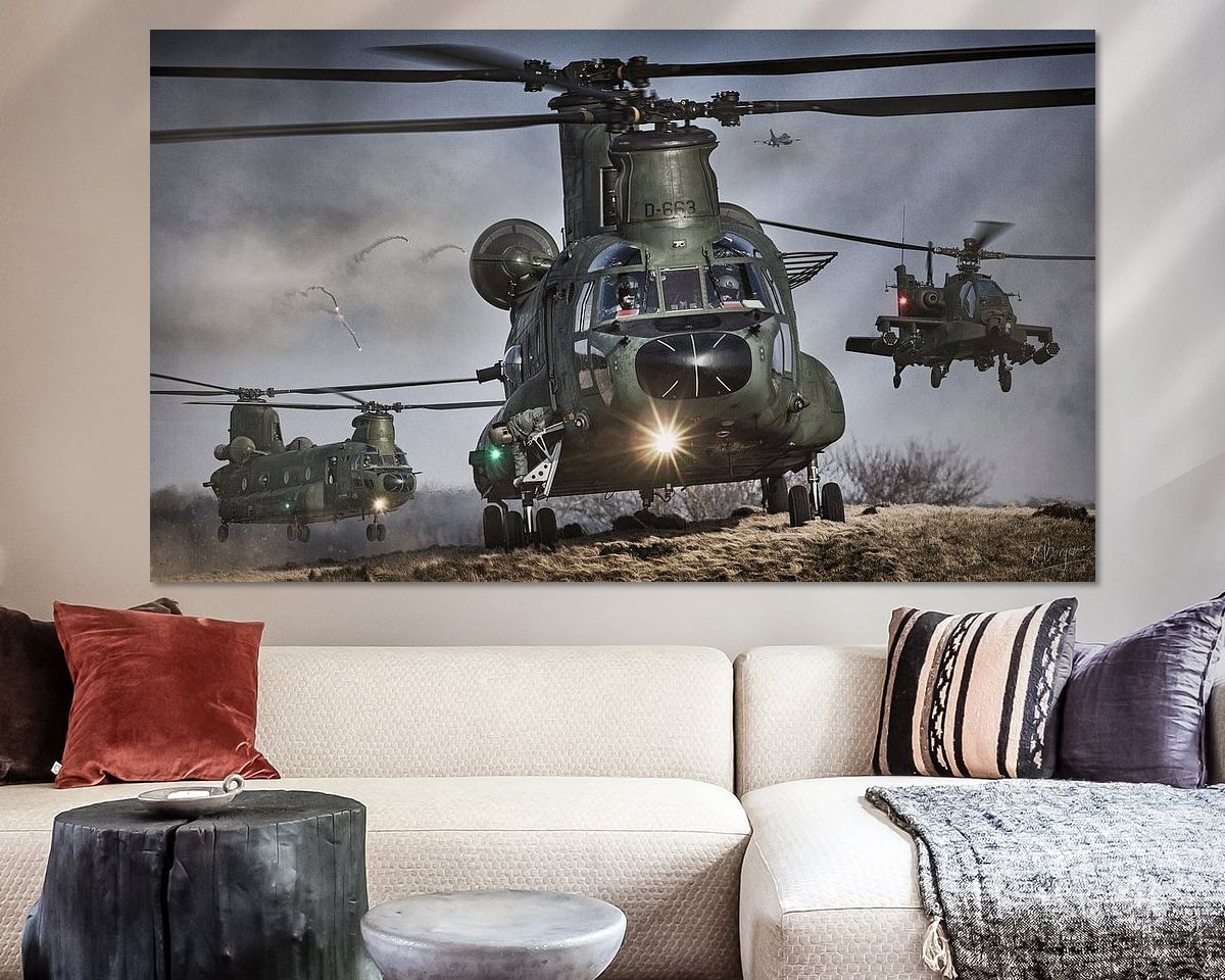 Voorbeeld van het werk in een kamer