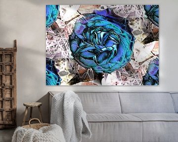 Blauwe roos artistiek van Ina Hölzel