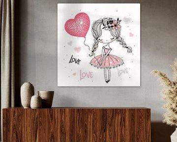 Ballerina in pink dress and lots of love by Atelier Liesjes