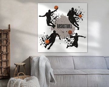 basketbal, daar gaat deze poster oer van Atelier Liesjes