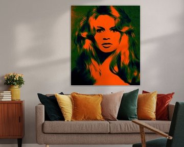 Motief Brigitte Bardot - Vintage Orange - Ultra HD van Felix von Altersheim