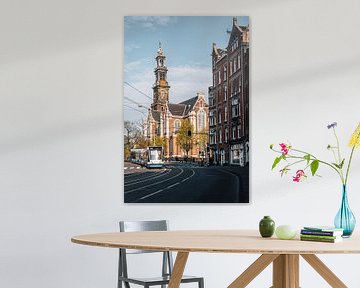 Raadhuisstraat met Westerkerk, Amsterdam, Nederland