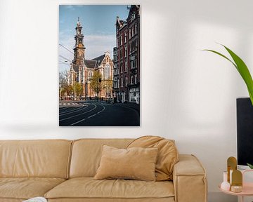 Raadhuisstraat avec Westerkerk, Amsterdam, Pays-Bas sur Lorena Cirstea