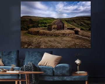 Isländisches Torfhaus von Michael Bollen