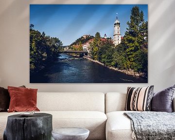 Graz - Mur und Franziskanerkirche von Alexander Voss