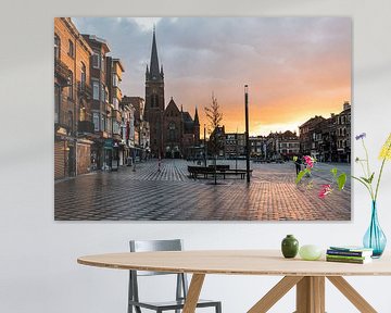 City square with a beautiful sunset by Werner Lerooy