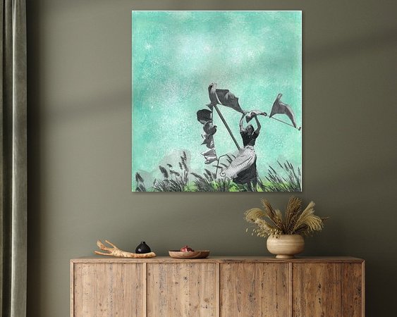 Voorbeeld van het werk in een kamer