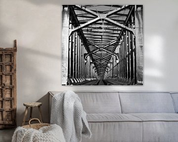 Spoorbrug dordrecht - moerdijk - Lage Zwaluwe Zwart wit oud van Kuifje-fotografie