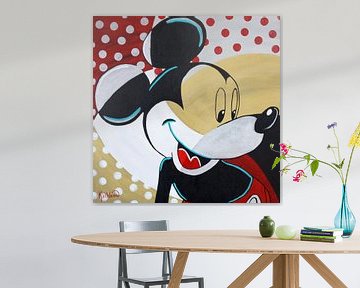 Mickey Mouse "Goud" van Kathleen Artist Fine Art