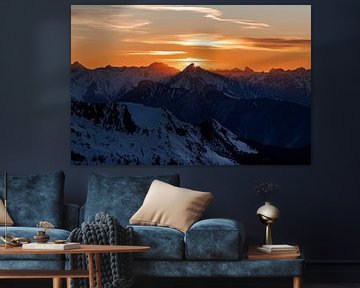 Sfeervolle zonsondergang in de alpen van Hidde Hageman