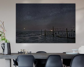 Starry skies above the Frisian mudflats by Remco de Vries