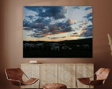 Coucher de soleil et nuages