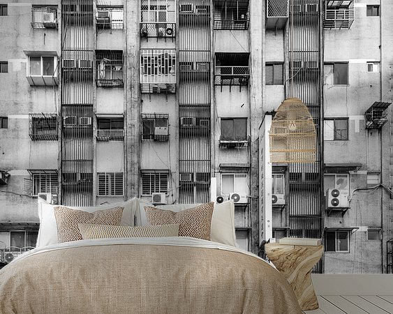 Voorbeeld van het werk in een kamer