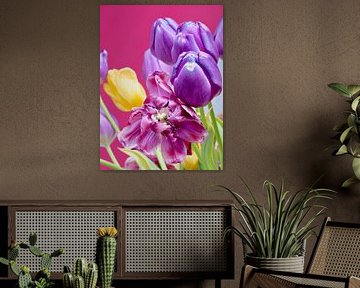 Tulips: Pink, purple and a little bit of yellow by Wendy van den Bosch-Ruis